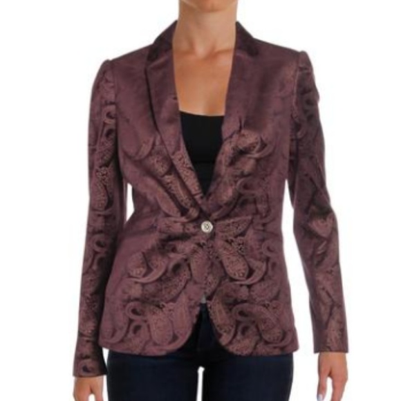 Tommy Hilfiger Jackets & Blazers - Tommy Hilfiger paisley plum velvet blazer size 4